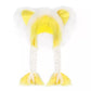 White yellow fluffy plush hat with cute cat ears
