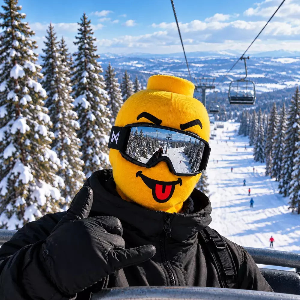 Funny face balaclava designed for skiing and snowboarding