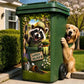 Creative Trash Can Sticker with Colourful Cartoon