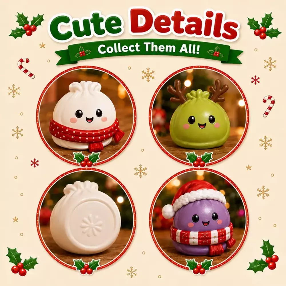 Mini Christmas squishy toys with cute festive character designs