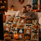 Pumpkin and ghost print blanket for autumn home decor