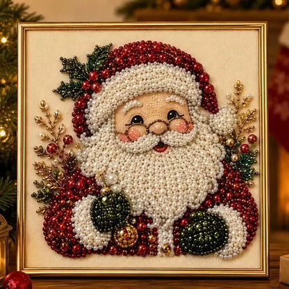 Christmas Pearl Diamond Art Kit – 3D Beaded DIY Holiday Decor