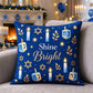 Hanukkah Decorative Pillow Covers – Blue & Gold Menorah Designs