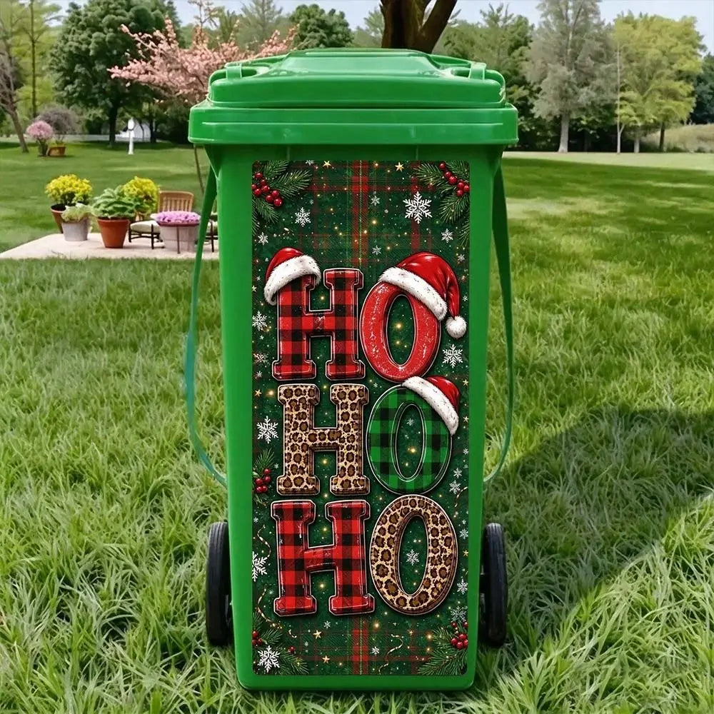 HOHOHO trash can sticker for Christmas outdoor bin decoration