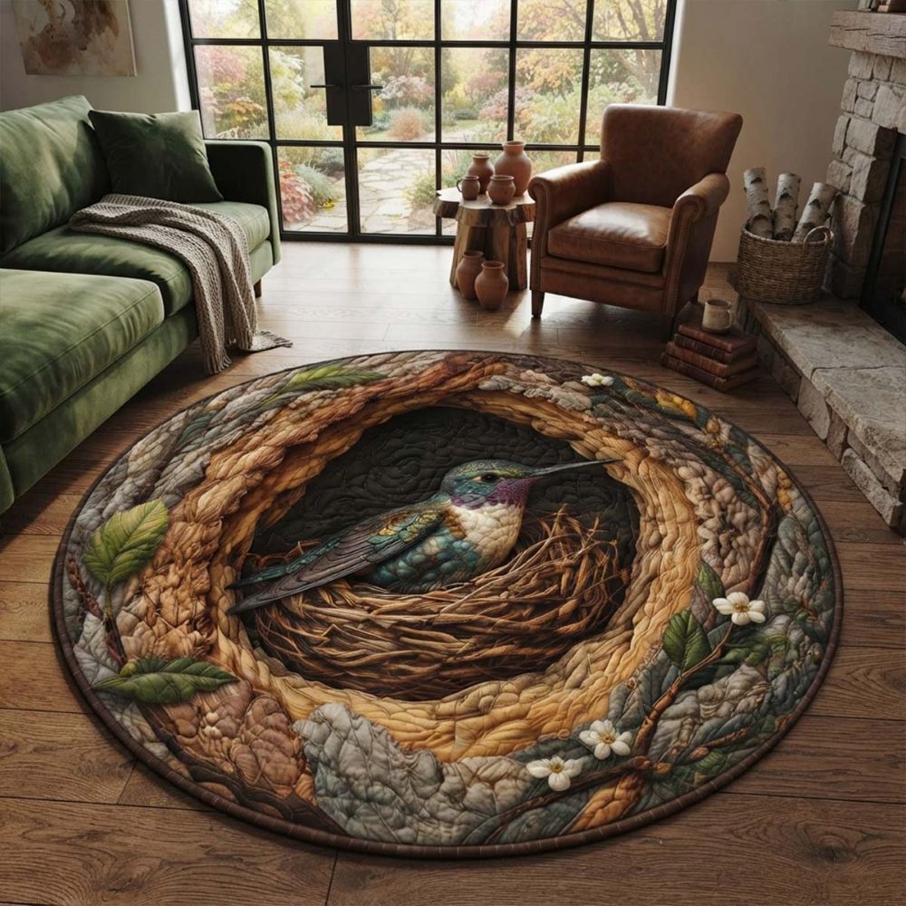 Hummingbird In The Hollow Round Rug - HR002