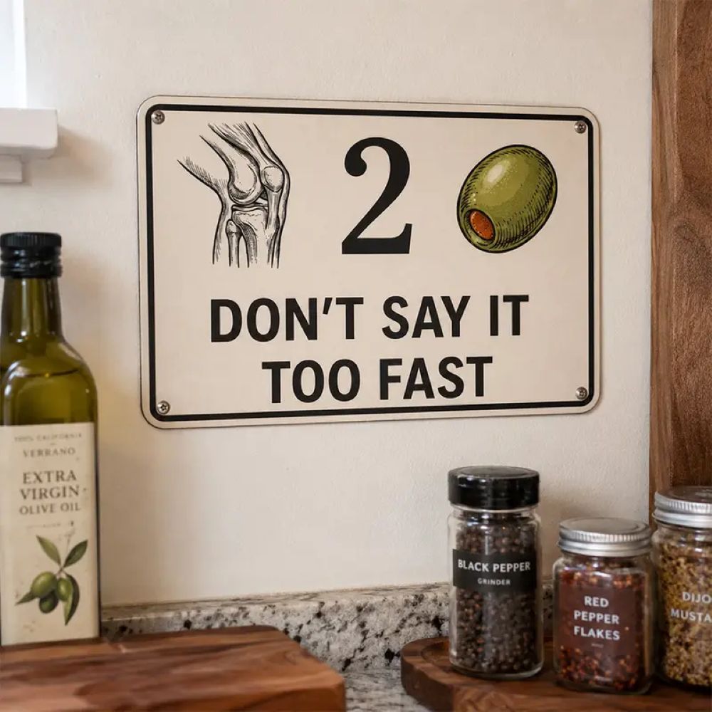 "Don’t Say It Too Fast" Metal Sign - Humor Rebus Joke Tin Plaque