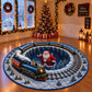 Ice Blue Christmas Train Round Rug - H770