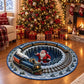 Ice Blue Christmas Train Round Rug - H770