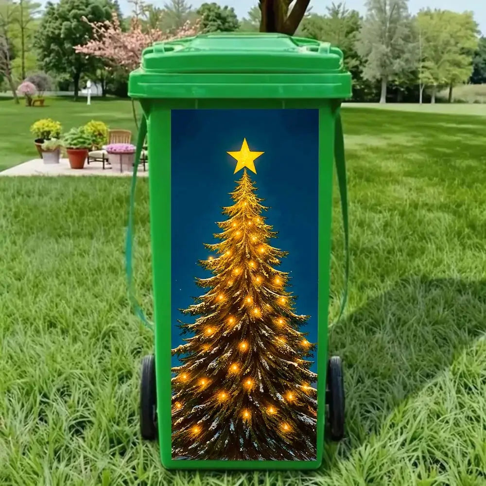 Creative Trash Can Sticker with Colourful Cartoon