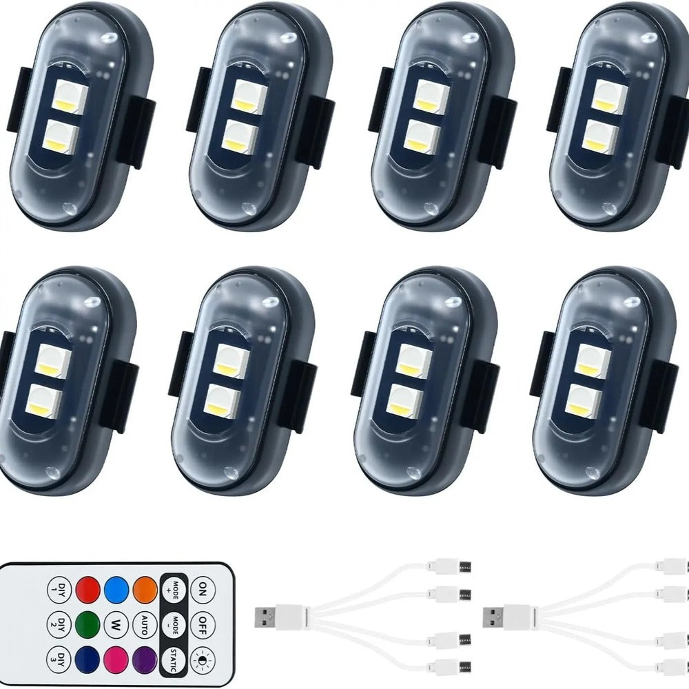 RGB LED Strobe Light – 8-Color Remote Control Flash Light