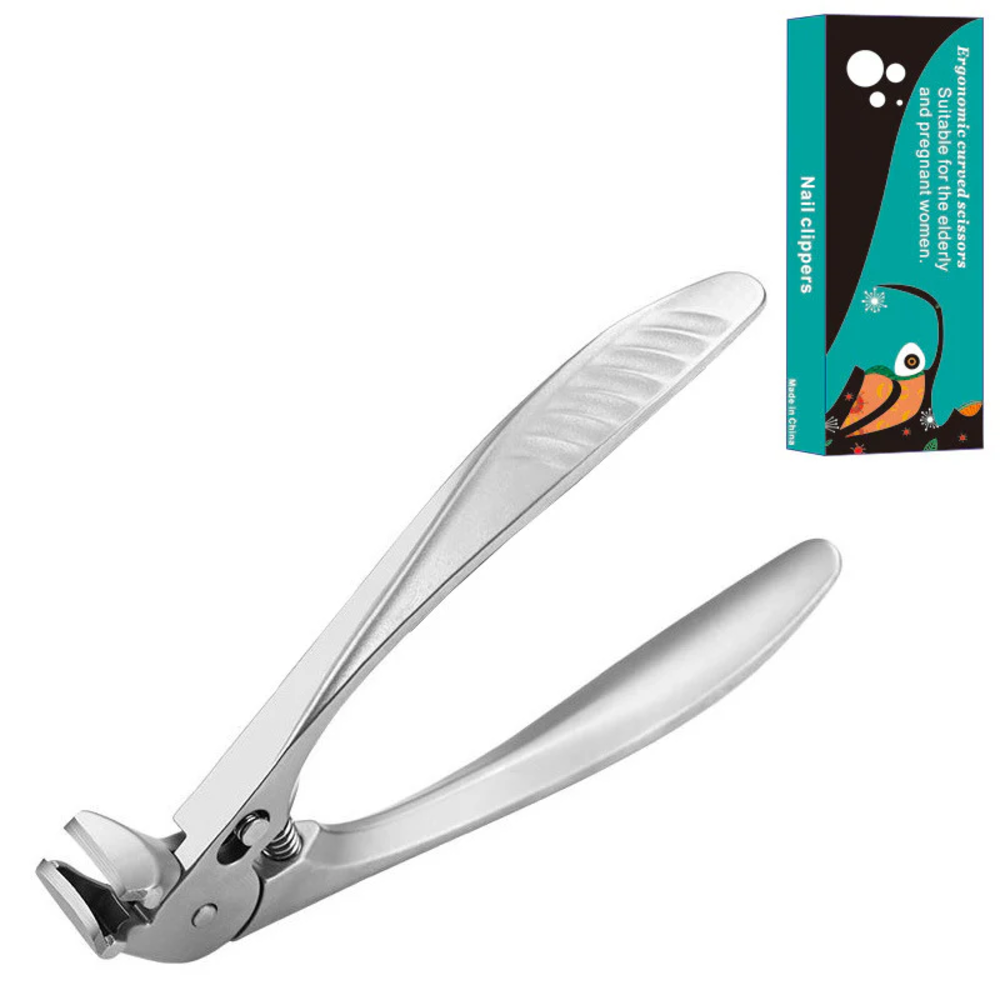 Stainless Steel Nail Clipper with Curved Precision Blades – Effortless for Thick Nails & Seniors