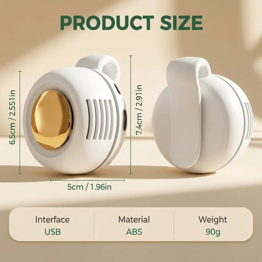 Mini Bladeless Fan – Rechargeable 360° Rotating Personal Cooler