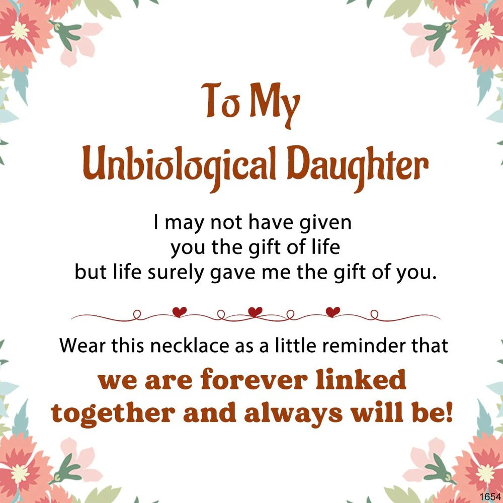 For Unbiological Daughter - We Are Forever Linked Together Love Knot Necklace