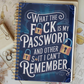 Funny Password Notebook - Spiral Bound with Lock Icons & Funny Security Phrases