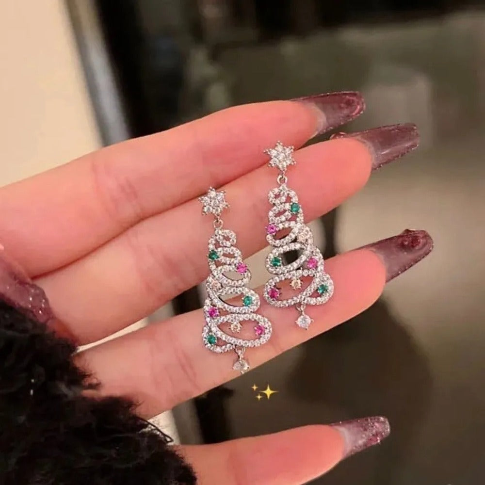 Shiny Christmas Tree Earrings