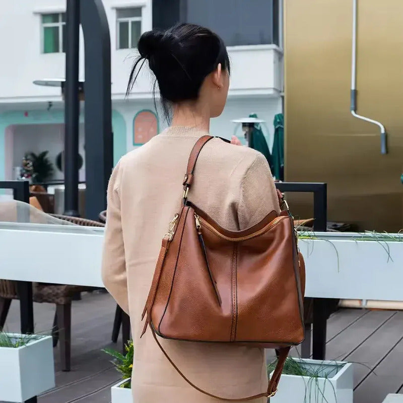 Luxury 3-Piece Leather Hobo Bag Set