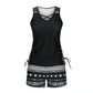 Women's Tummy Control Tankini Set with Built-In Bra – Flattering Boho Swimwear with Shorts