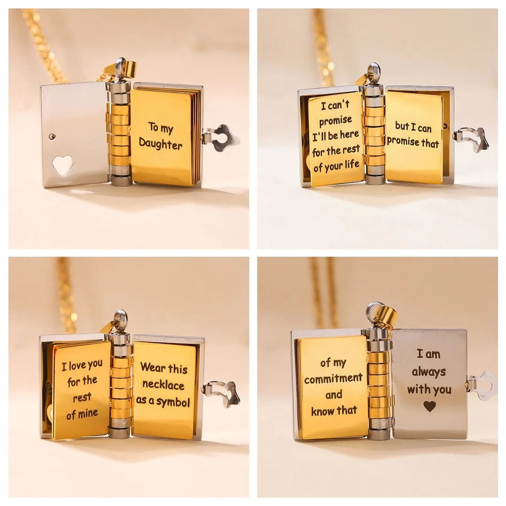 For Daughter - I'm Always With You Book Necklace
