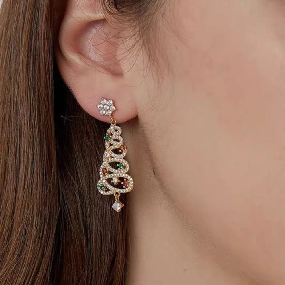 Shiny Christmas Tree Earrings