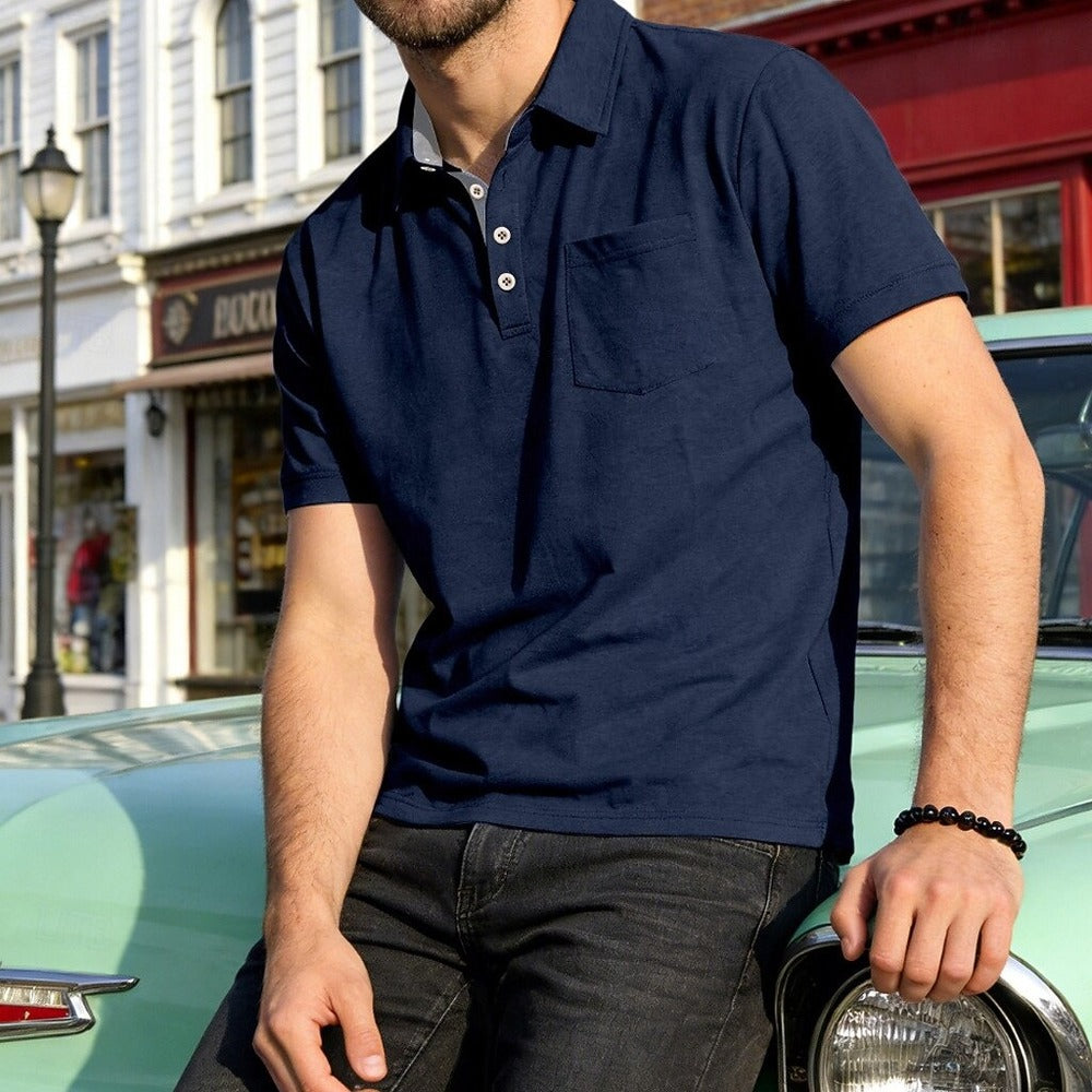Men's Polo Polo Shirts Casual Vacation Lapel Short Sleeve Fashion Modern Plain