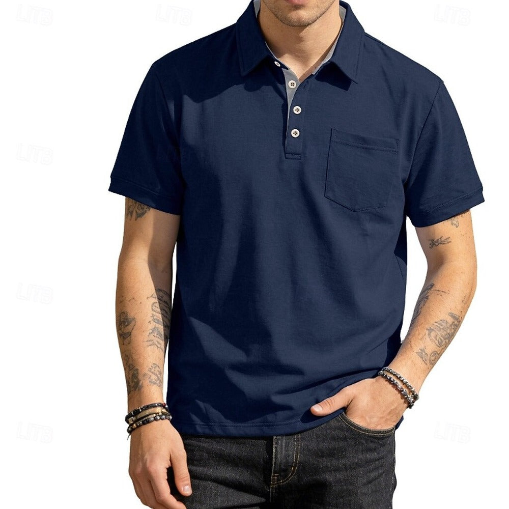 Men's Polo Polo Shirts Casual Vacation Lapel Short Sleeve Fashion Modern Plain