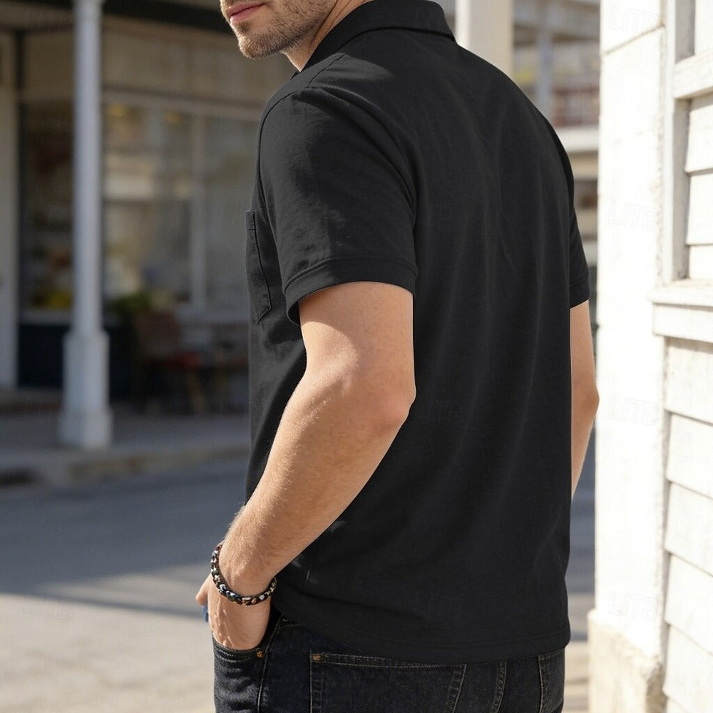 Men's Polo Polo Shirts Casual Vacation Lapel Short Sleeve Fashion Modern Plain