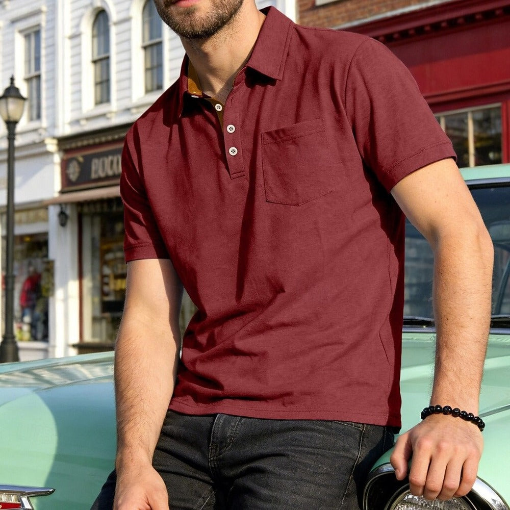 Men's Polo Polo Shirts Casual Vacation Lapel Short Sleeve Fashion Modern Plain