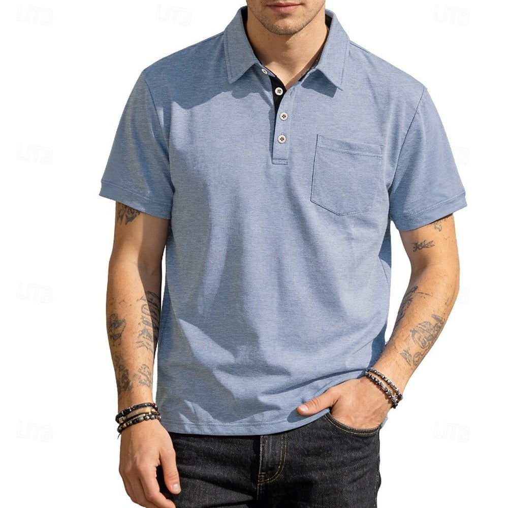 Men's Polo Polo Shirts Casual Vacation Lapel Short Sleeve Fashion Modern Plain