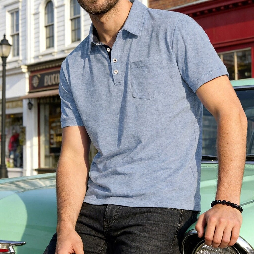 Men's Polo Polo Shirts Casual Vacation Lapel Short Sleeve Fashion Modern Plain