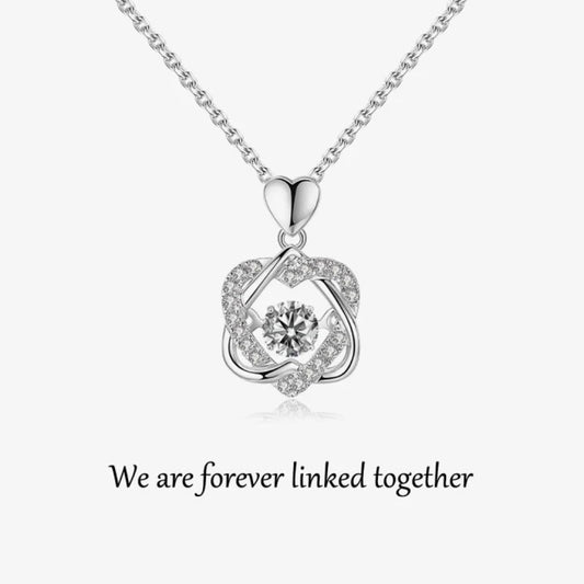 For Unbiological Daughter - We Are Forever Linked Together Love Knot Necklace