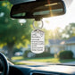 An inspirational keychain gift suitable for hanging in a car.