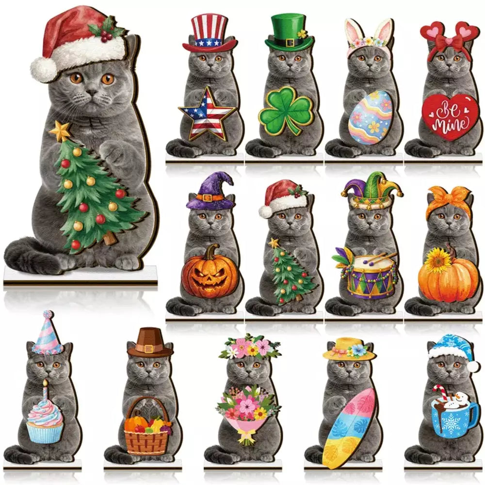 Cute wooden animal desk decor gift for pet lovers