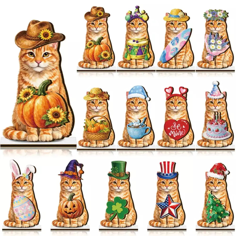 Magnetic holiday decorations for interchangeable animal wooden decor