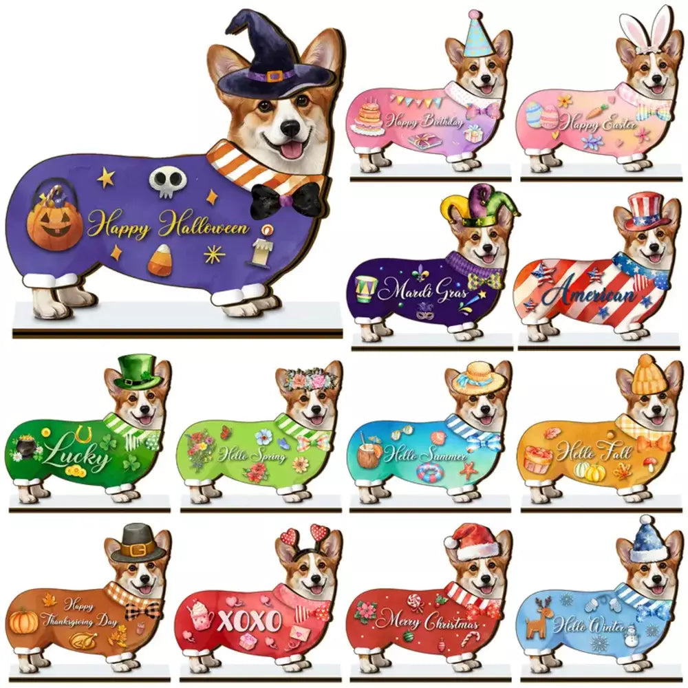 Magnetic seasonal animal tabletop decor with interchangeable designs