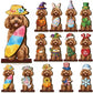 Interchangeable animal wooden sign decorated for Easter