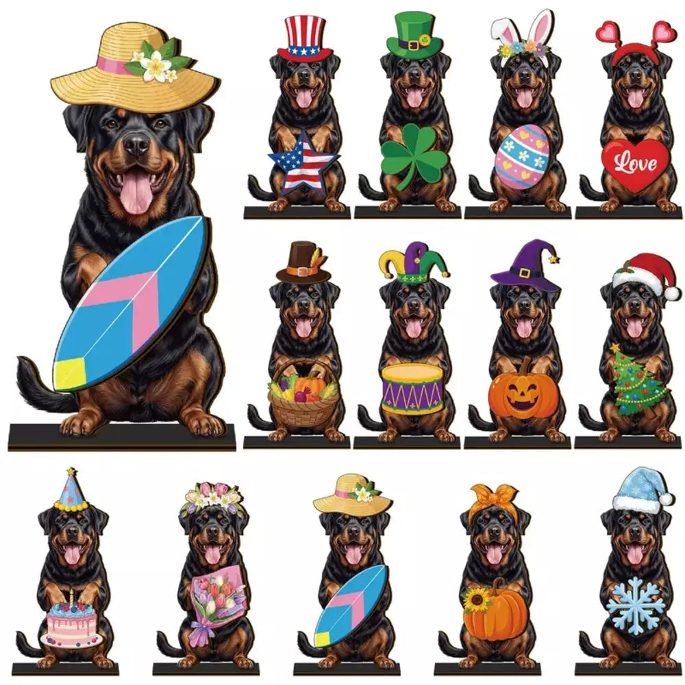 Seasonal wooden animal home decor for dog lovers