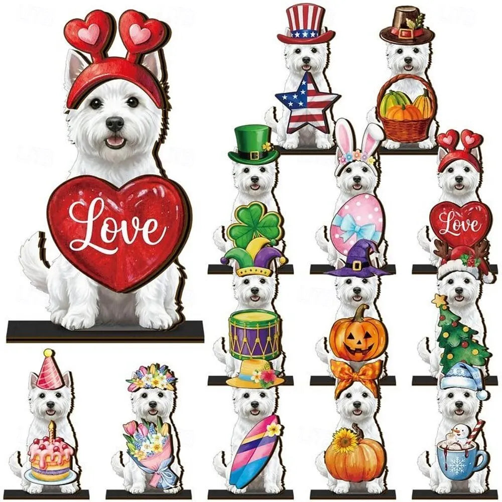 Interchangeable animal wooden sign decorated for Anniversary