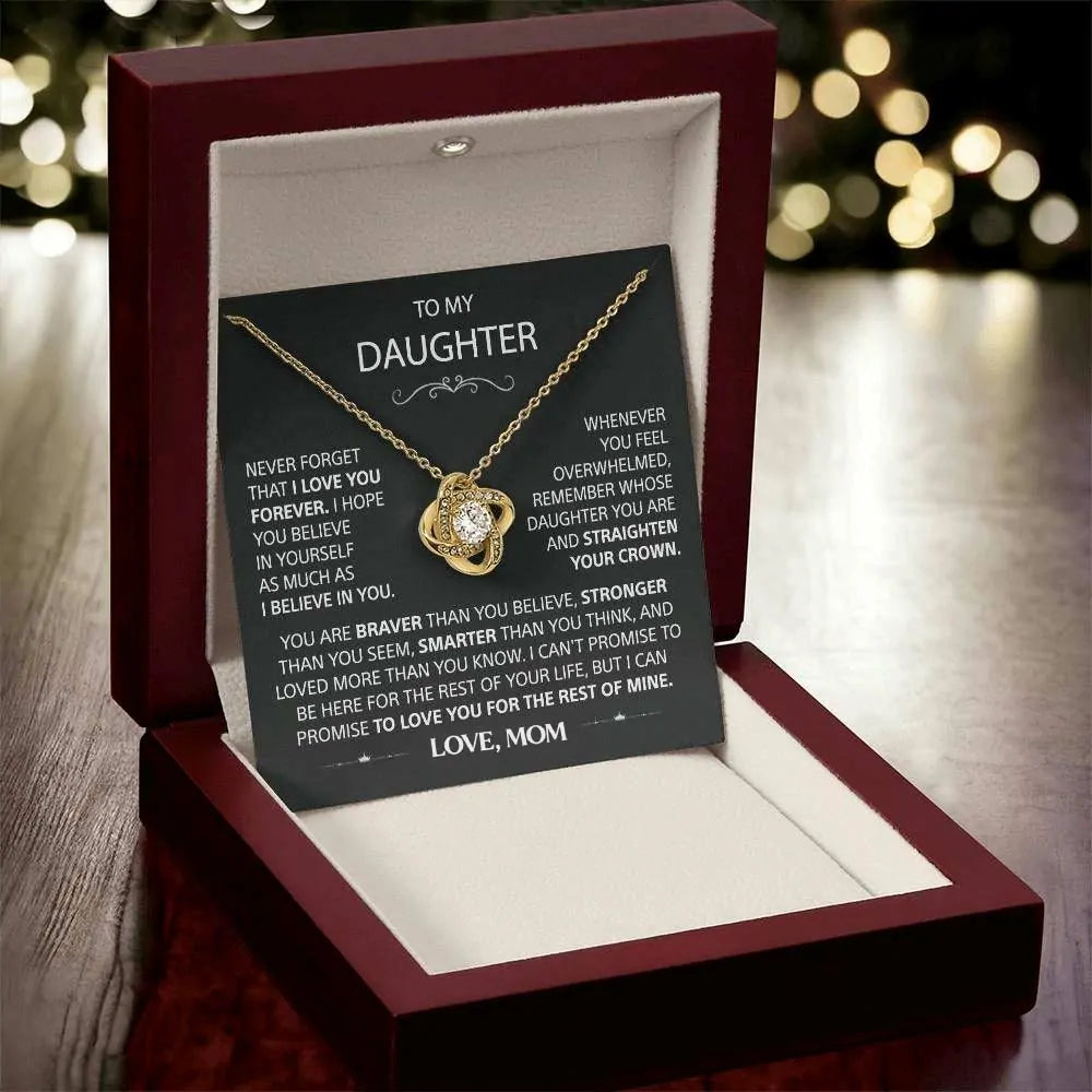 To My Daughter - Love Knot Necklace - Card148