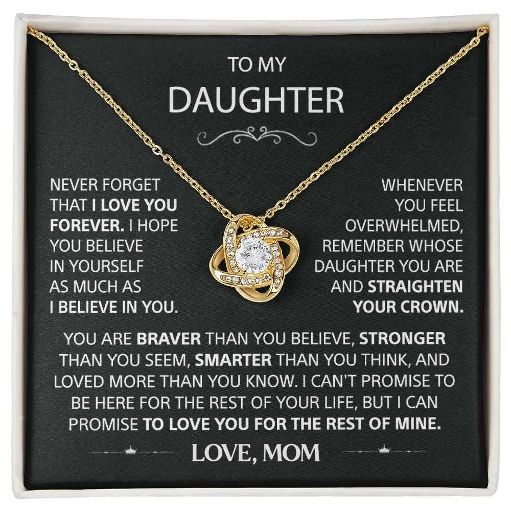To My Daughter - Love Knot Necklace - Card148