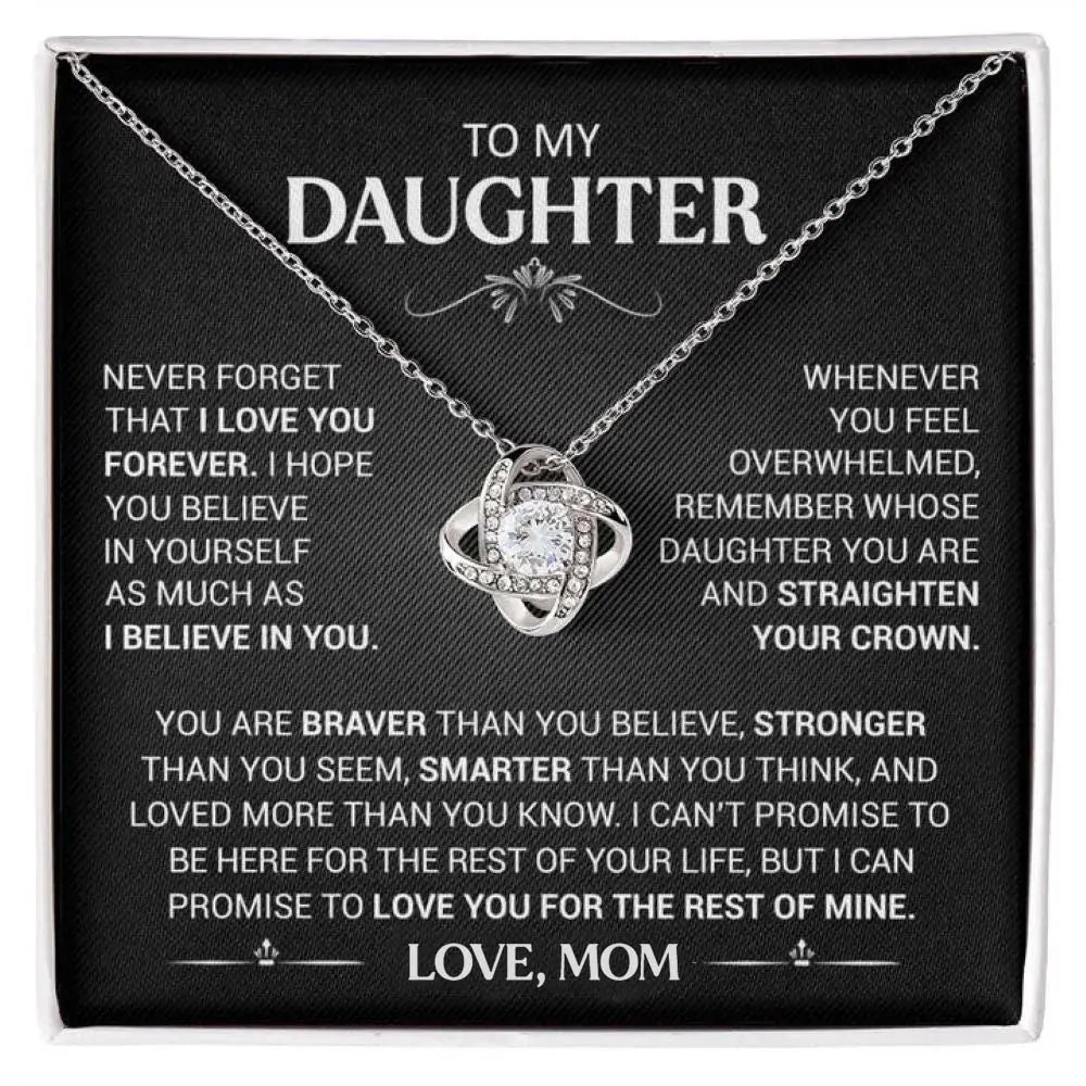 To My Daughter - Love Knot Necklace - Card148