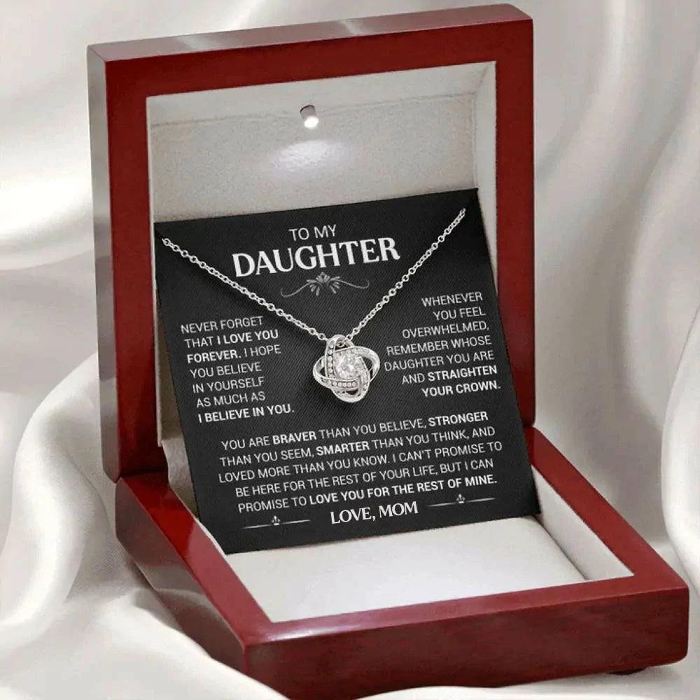 To My Daughter - Love Knot Necklace - Card148