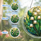 A size chart showing three lily of the valley suncatchers in S M and L measuring 8 10 and 12 inches with a large size detail on the right