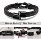 "Mom and Daughter Forever Linked Together" Black Braided Leather Bracelets - Forever Linked