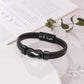 "Mom and Daughter Forever Linked Together" Black Braided Leather Bracelets - Forever Linked