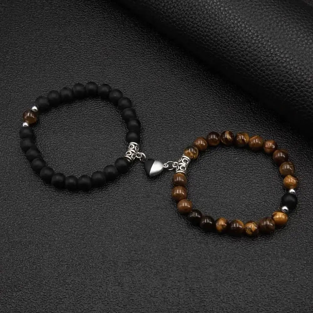 Magnetic Heart Matching Beaded Bracelets