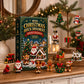 Mini Christmas ornaments arranged in a festive holiday display
