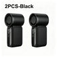 Two black handheld fan devices shown side by side on a white background, with the text '2PCS-Black' above them.