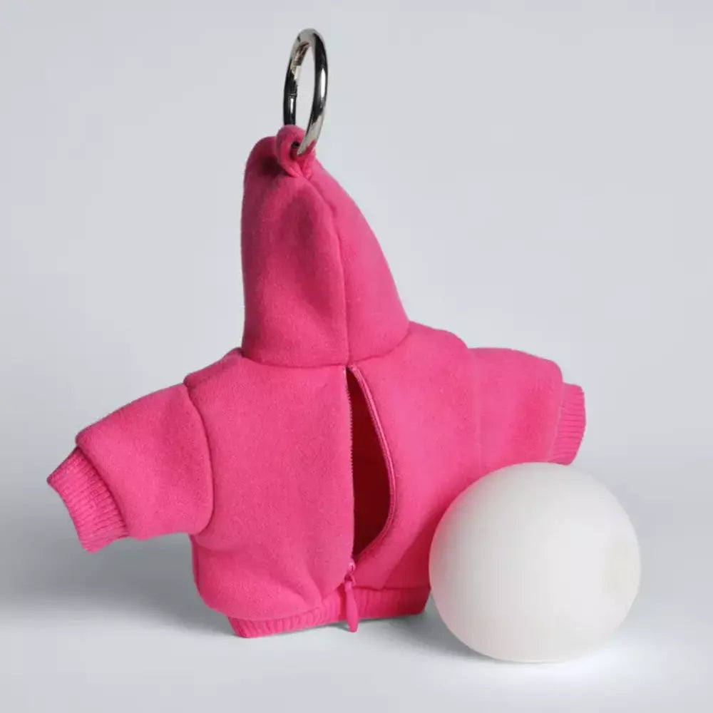Back view of the mini hoodie stress ball charm