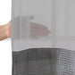 Modern shower curtain styled in a contemporary bathroom