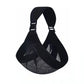 Black mesh and fabric support bandage or sling with adjustable straps, shown on a plain white background.